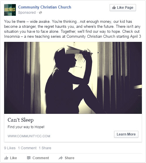 church facebook advertising