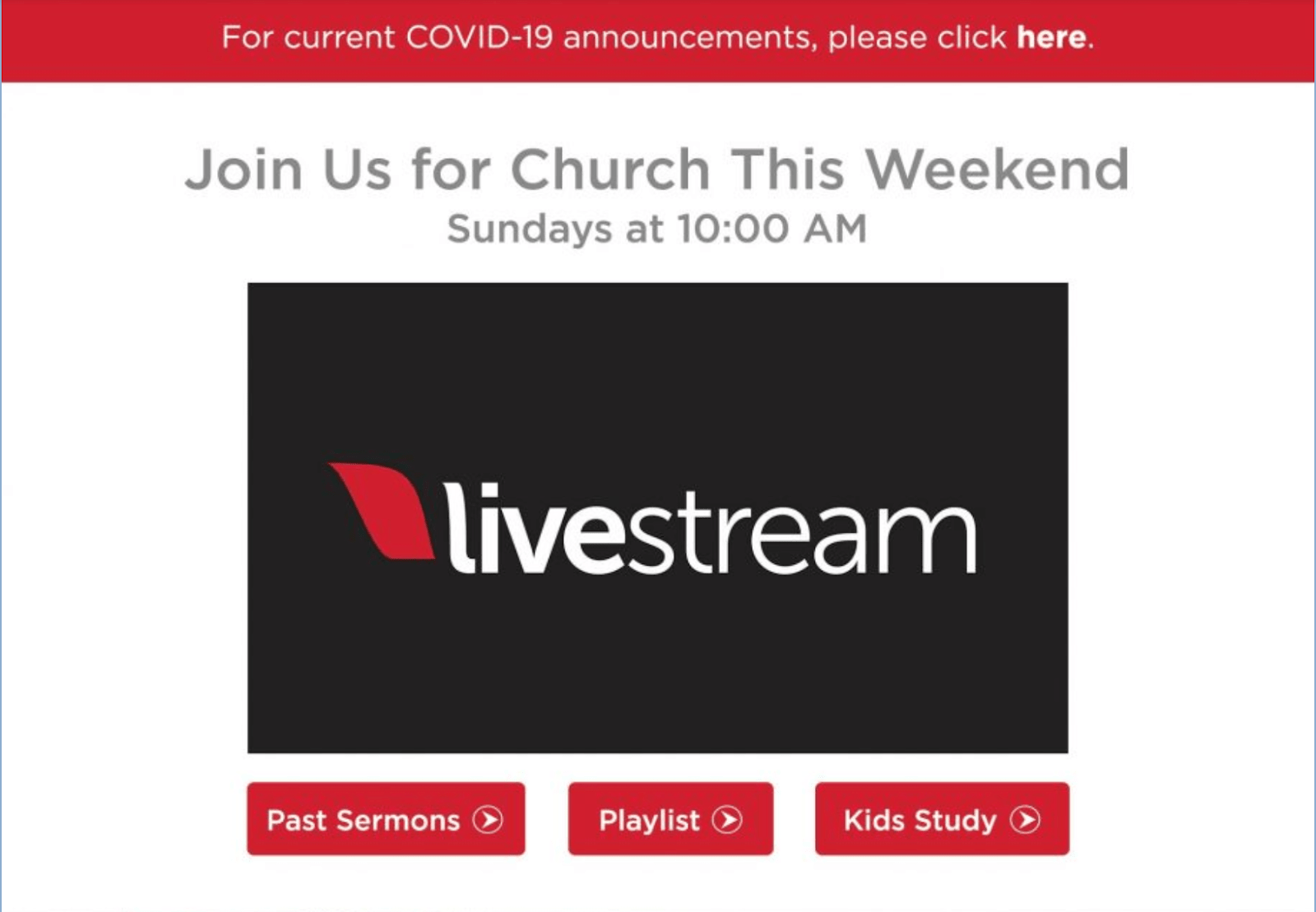 Church at Home Landing Pages