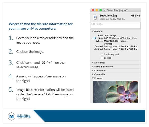 Find Image File Size on a MAC