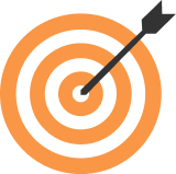 cartoon bullseye with arrow in the middle