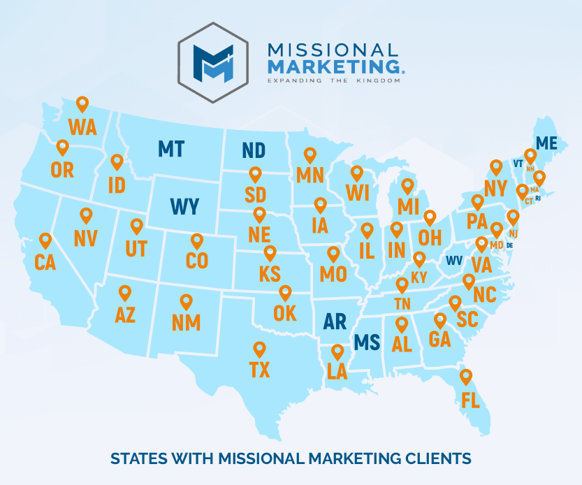 Map of our clients across the United States
