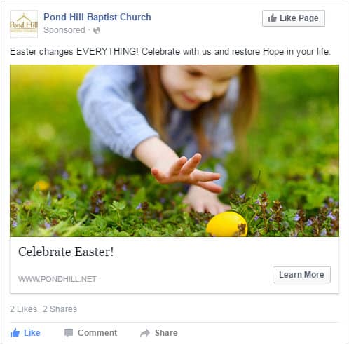 easter church facebook advertising